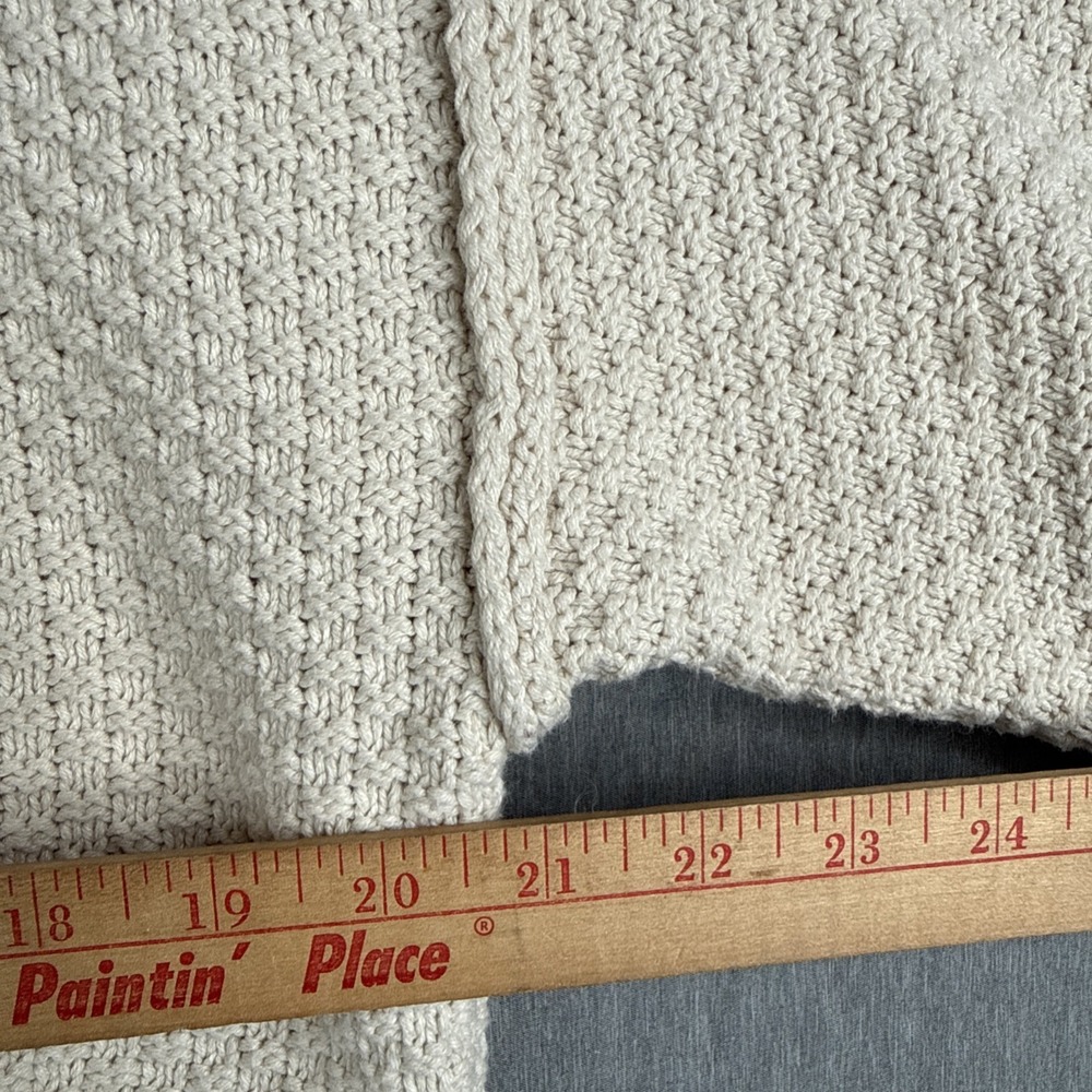 Free People Lila Cardi Cropped Chunky Knit Button Cardigan Beige Medium Preppy - Picture 3 of 7